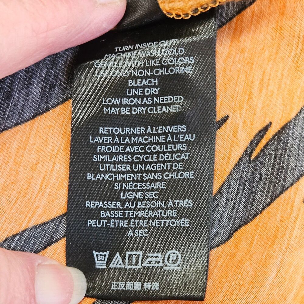 Maeve by Anthropologie Tereza Midi Shirt Dress In Tiger Animal Print Orange XS P - Picture 12 of 14